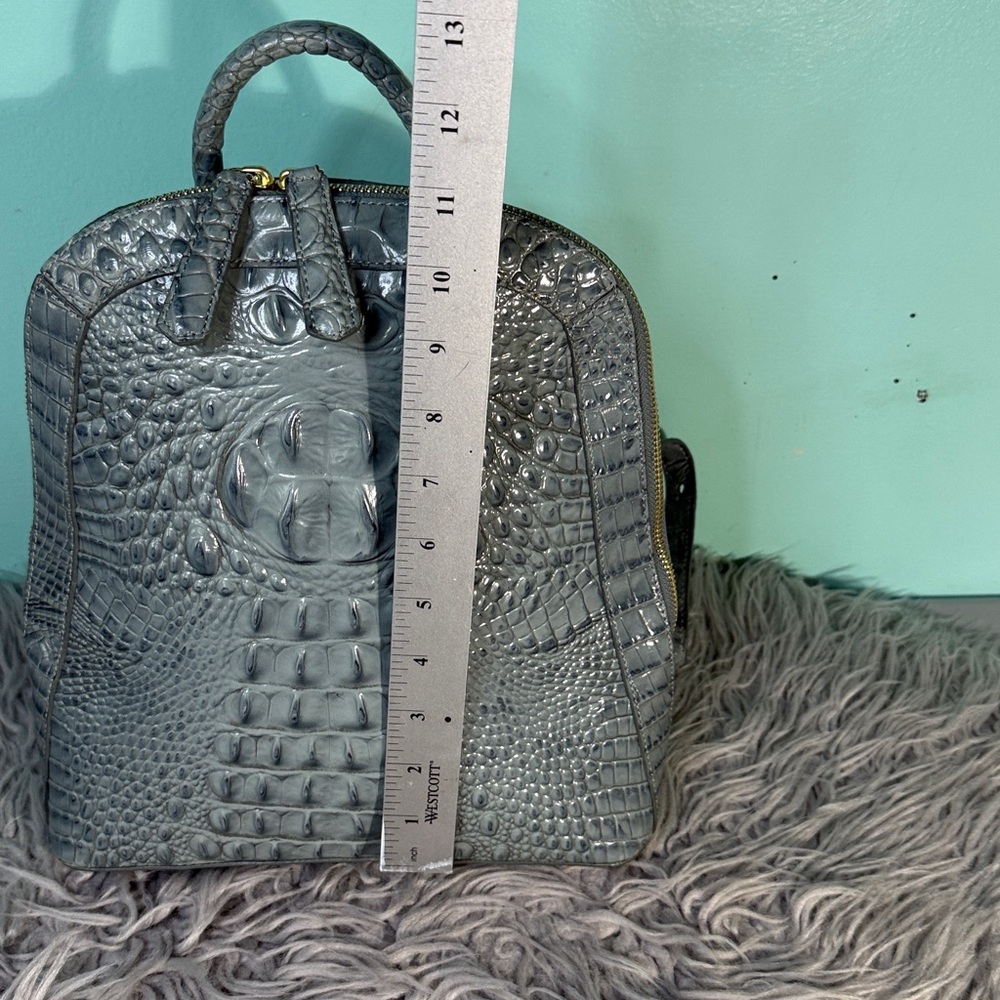 Brahmin Crocodile Embossed Gray /Blue Backpack - Picture 5 of 17